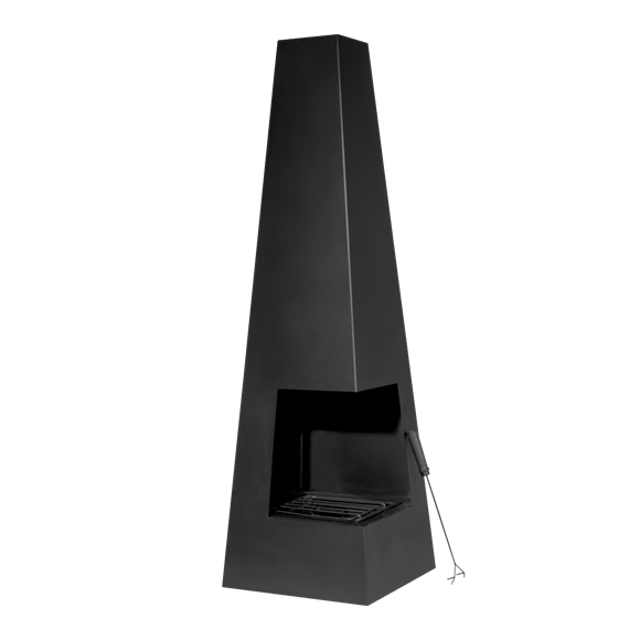 Sealey | Dellonda Chiminea, Wood Burner, Heater for Outdoors W45cm x H150cm - Black Steel - DG105