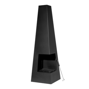 Sealey | Dellonda Chiminea, Wood Burner, Heater for Outdoors W45cm x H150cm - Black Steel - DG105