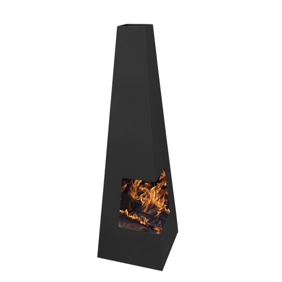 Sealey | Dellonda Chiminea, Wood Burner, Heater for Outdoors W45cm x H150cm - Black Steel - DG105