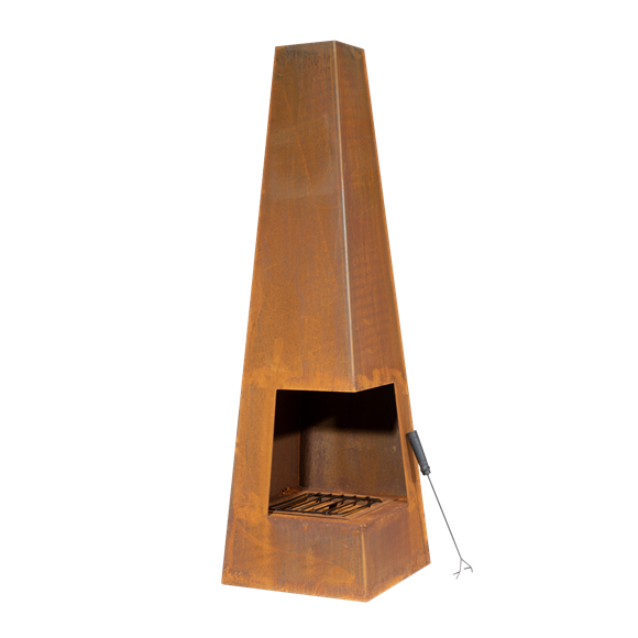 Sealey | Dellonda Chiminea, Wood Burner, Heater for Outdoors W45cm x H150cm, Corten Steel - DG106