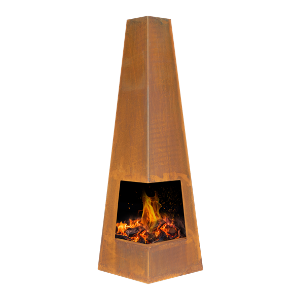 Sealey | Dellonda Chiminea, Wood Burner, Heater for Outdoors W45cm x H150cm, Corten Steel - DG106