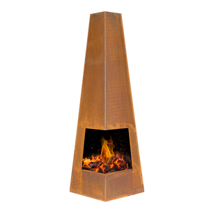 Sealey | Dellonda Chiminea, Wood Burner, Heater for Outdoors W45cm x H150cm, Corten Steel - DG106