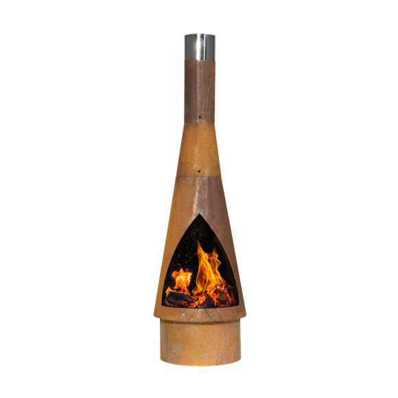 Sealey | Dellonda Outdoor/Garden/Patio Conical Chiminea, Fireplace, Fire Pit, Heater, H127cm - Corten Steel - DG110