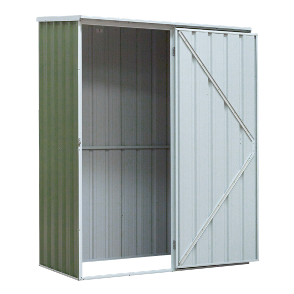 Sealey | Dellonda Galvanized Steel Storage Shed with Pent Style Roof 150 x 80 x 190cm - Green - DG113