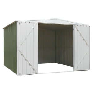 Sealey | Dellonda Galvanized Steel Storage Shed with Apex Style Roof 300 x 300 x 220cm - Green - DG116