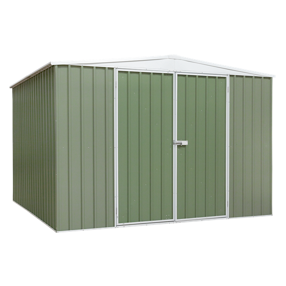 Sealey | Dellonda Galvanized Steel Storage Shed with Apex Style Roof 300 x 300 x 220cm - Green - DG116