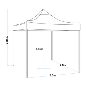 Sealey | Dellonda Premium 2x2m Pop-Up Gazebo, Heavy Duty, PVC Coated, Water Resistant Fabric, Supplied with Carry Bag, Rope, Stakes & Weight Bags - Blue Canopy - DG127