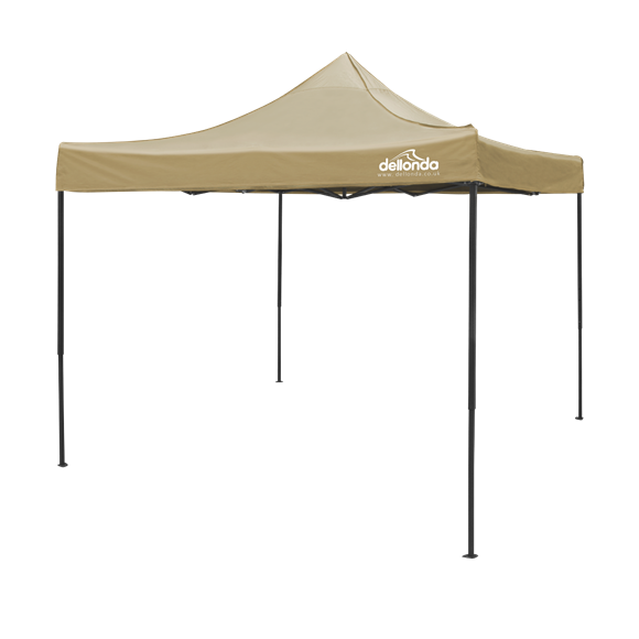 Sealey | Dellonda Premium 3 x 3m Pop-Up Gazebo, PVC Coated, Water Resistant Fabric, Supplied with Carry Bag, Rope, Stakes & Weight Bags - Beige Canopy - DG130