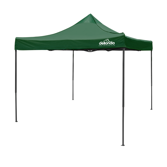 Sealey | Dellonda Premium 3 x 3m Pop-Up Gazebo, PVC Coated, Water Resistant Fabric, Supplied with Carry Bag, Rope, Stakes & Weight Bags - Dark Green Canopy - DG132