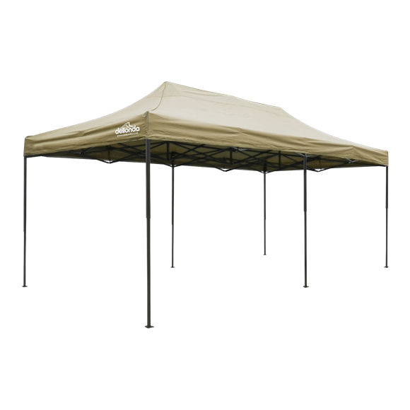 Sealey | Dellonda Premium 3x6m Pop-Up Gazebo, Heavy Duty, PVC Coated, Water Resistant Fabric Supplied with Carry Bag, Rope, Stakes & Weight Bags - Beige Canopy - DG138