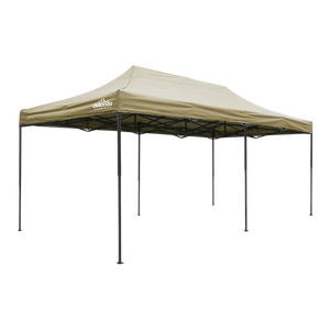 Sealey | Dellonda Premium 3x6m Pop-Up Gazebo, Heavy Duty, PVC Coated, Water Resistant Fabric Supplied with Carry Bag, Rope, Stakes & Weight Bags - Beige Canopy - DG138