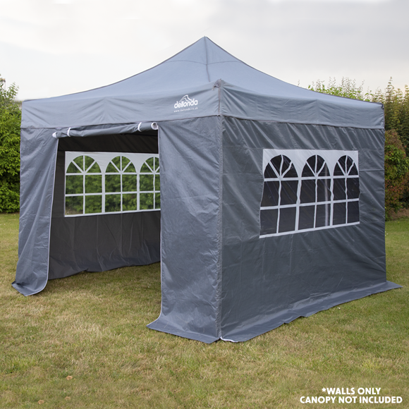 Sealey | Dellonda Premium Gazebo/Marquee Side Walls/Doors/Windows, Fits 3 x 3m Models - Grey - DG149