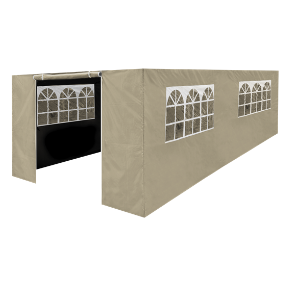 Sealey | Dellonda Premium Side Walls/Doors/Windows for Gazebo/Marquee, Fits 3 x 6m Models - Beige - DG154