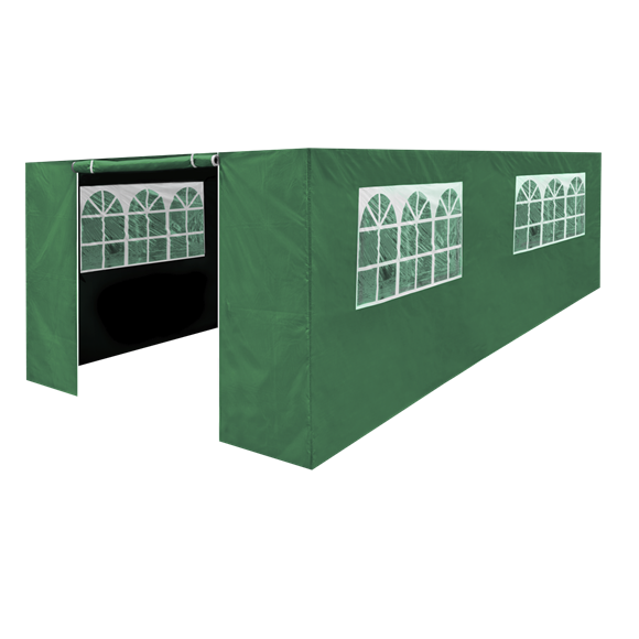 Sealey | Dellonda Premium Side Walls/Doors/Windows for Gazebo/Marquee, Fits 3 x 6m Models - Dark Green - DG156