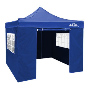 Sealey | Dellonda Premium 2x2m Pop-Up Gazebo & Side Walls, PVC Coated, Water Resistant Fabric, Supplied with Carry Bag, Rope, Stakes & Weight Bags - Blue - DG161