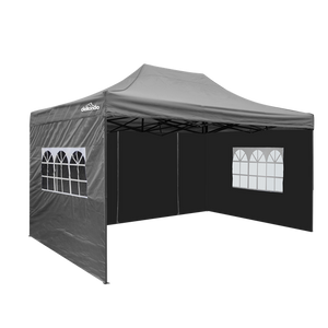 Sealey | Dellonda Premium 3x4.5m Pop-Up Gazebo & Side Walls, PVC Coated, Water Resistant Fabric with Carry Bag, Rope, Stakes & Weight Bags - Grey - DG171