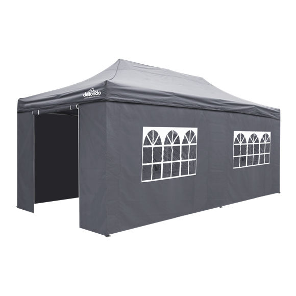 Sealey | Dellonda Premium 3x6m Pop-Up Gazebo & Side Walls, PVC Coated, Water Resistant Fabric with Carry Bag, Rope, Stakes & Weight Bags - Grey - DG175