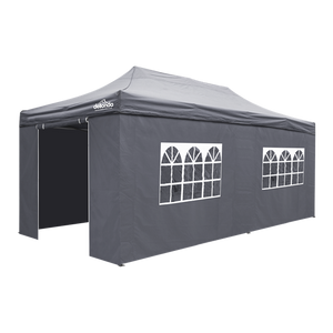 Sealey | Dellonda Premium 3x6m Pop-Up Gazebo & Side Walls, PVC Coated, Water Resistant Fabric with Carry Bag, Rope, Stakes & Weight Bags - Grey - DG175