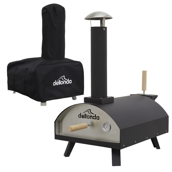 Sealey | Dellonda Wood-Fired Pizza Oven, Pizza Peel & Cover 14" - Black - DG218