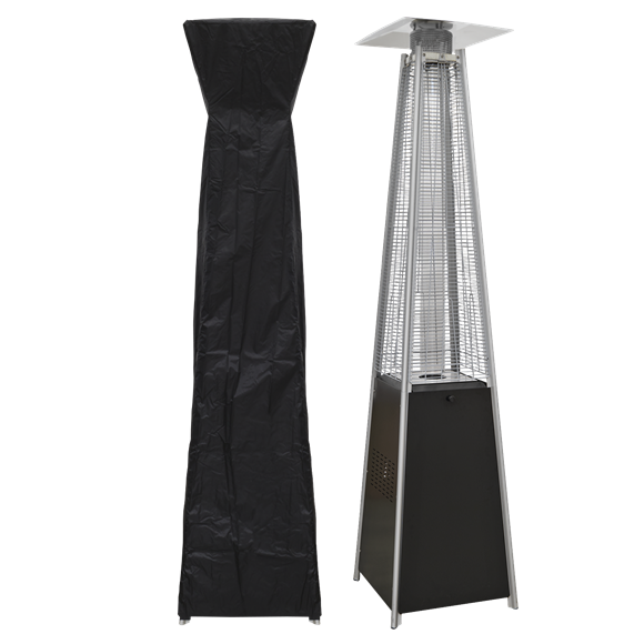 Sealey | Dellonda Pyramid Gas Patio Heater 13kW for Commercial & Domestic Use, Supplied with Cover, Black - DG224