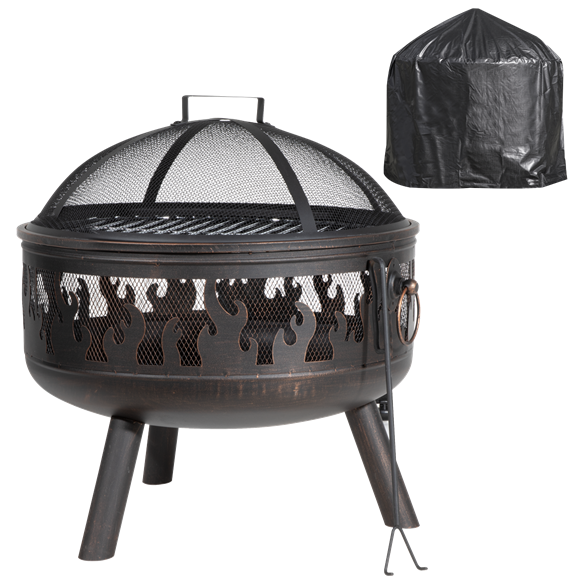 Sealey Dellonda Deluxe 24" Fire Pit, Fireplace, Outdoor Patio DG242