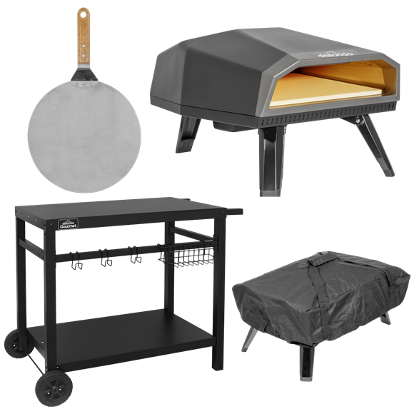 Sealey | Dellonda Gas Pizza Oven with Water-Resistant Cover/Carry Bag, 12" Pizza Peel & Plancha Trolley - DG262