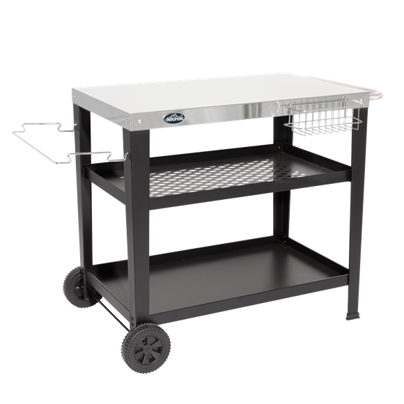 Sealey | Dellonda Plancha Trolley with Utensil Holder - Stainless Steel Top - DG263