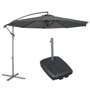 Sealey | Dellonda Banana Parasol with Cover & Base 3m - Grey - DG270