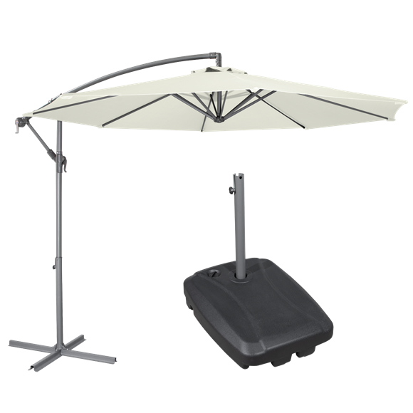 Sealey | Dellonda Banana Parasol with Cover & Base 3m - Cream - DG271