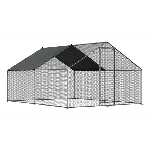 Sealey | Dellonda Walk-In Galvanized Steel Chicken Run with Roof Cover & PVC Coated Chicken Wire 3 x 4 x 2m - DG279