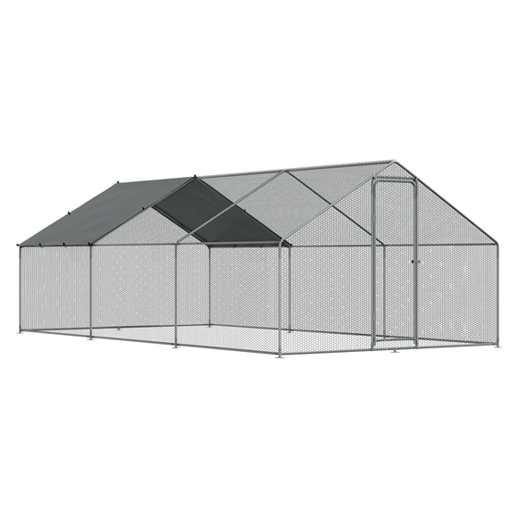 Sealey | Dellonda Walk-In Galvanized Steel Chicken Run with Roof Cover & PVC Coated Chicken Wire 3 x 6 x 2m - DG280