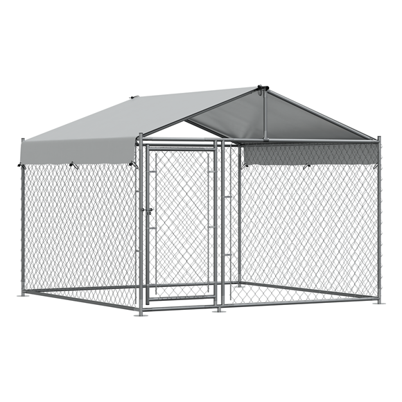 Sealey | Dellonda Galvanised Steel Dog Kennel with Roof Cover & Chain Link Fencing 2 x 2 x 1.5m - DG281