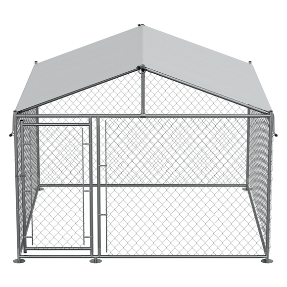 Sealey | Dellonda Galvanised Steel Dog Kennel with Roof Cover & Chain Link Fencing 2 x 2 x 1.5m - DG281