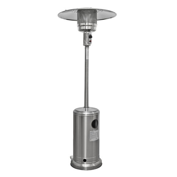 Sealey | Dellonda 13kW Stainless Steel Commercial Gas Outdoor Garden Patio Heater, Wheels - DG2