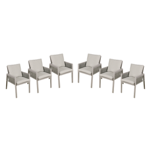 Sealey | Dellonda Fusion Garden/Patio Dining Chairs with Armrests 6pc - Light Grey - DG49