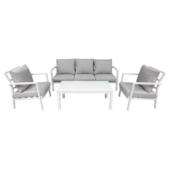 Sealey | Dellonda Kyoto Aluminium Outdoor Sofa & Coffee Table Set 4pc - DG52