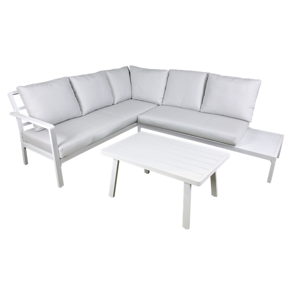 Sealey | Dellonda Kyoto Aluminium Outdoor Corner Sofa & Coffee Table Set 3pc - DG53