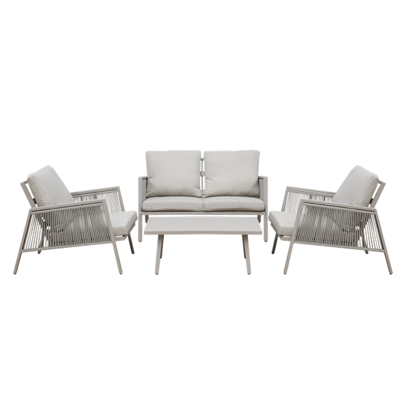 Sealey | Dellonda Fusion Aluminium Outdoor Sofa, Arm Chairs & Coffee Table Set 4pc - DG56