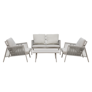 Sealey | Dellonda Fusion Aluminium Outdoor Sofa, Arm Chairs & Coffee Table Set 4pc - DG56