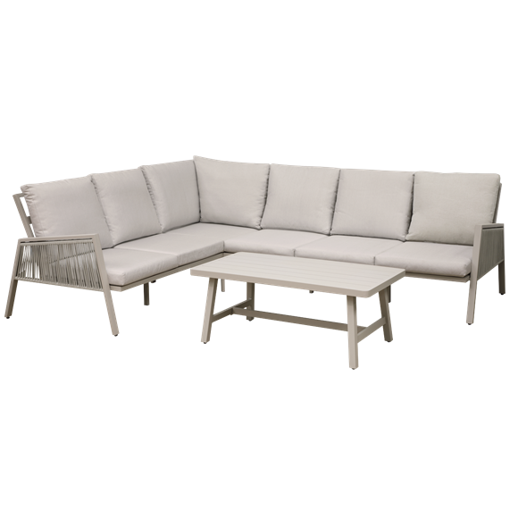 Sealey | Dellonda Fusion Aluminium Outdoor Corner Sofa & Coffee Table Set 4pc - DG57