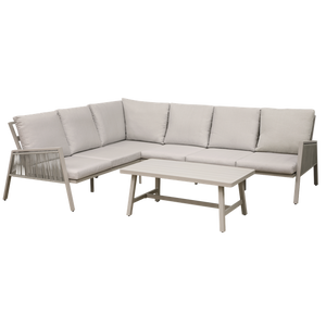 Sealey | Dellonda Fusion Aluminium Outdoor Corner Sofa & Coffee Table Set 4pc - DG57