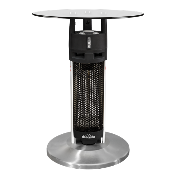 Sealey | Dellonda Bistro Table with 1200W Heater, 65cm, Black/Stainless Steel - DG62