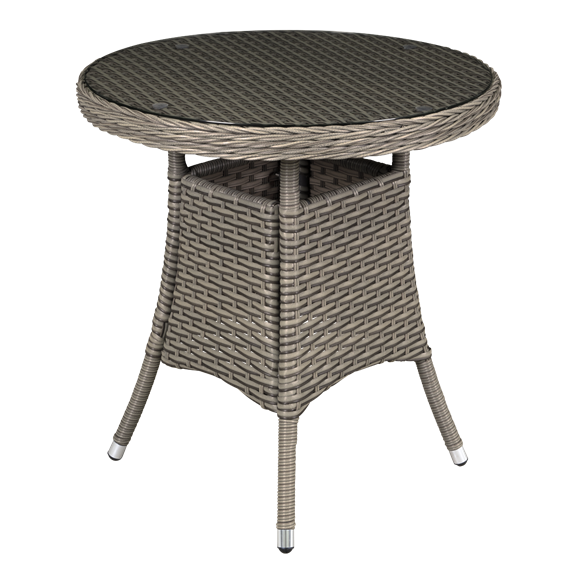 Sealey | Dellonda Chester Rattan Wicker Round Outdoor Table with Tempered Glass Top - DG65