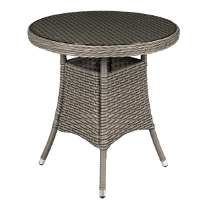 Sealey | Dellonda Chester Rattan Wicker Round Outdoor Table with Tempered Glass Top - DG65