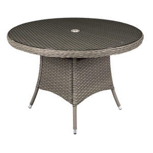 Sealey | Dellonda Chester Rattan Wicker Round Outdoor Dining Table with Tempered Glass Top - DG66