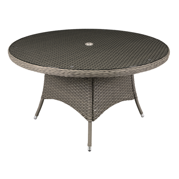 Sealey | Dellonda Chester Rattan Wicker Round Outdoor Dining Table with Tempered Glass Top - DG67