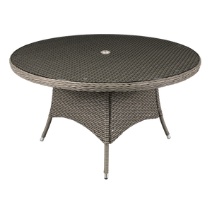 Sealey | Dellonda Chester Rattan Wicker Round Outdoor Dining Table with Tempered Glass Top - DG67