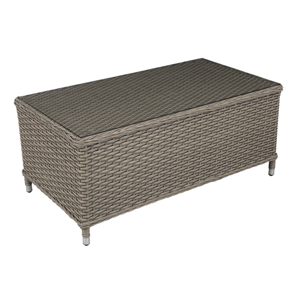 Sealey | Dellonda Chester Rattan Wicker Outdoor Balcony Table with Tempered Glass Top - DG71