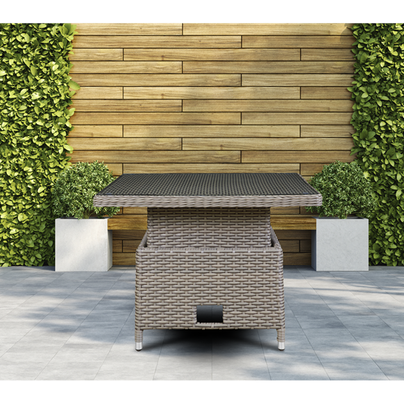 Sealey | Dellonda Chester Rattan Wicker Adjustable-Height Outdoor Dining Table - DG73