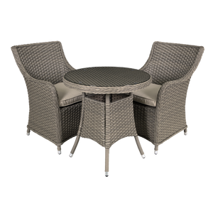 Sealey | Dellonda Chester Rattan Wicker Outdoor Dining Set with Tempered Glass Tabletop 3pc - DG86